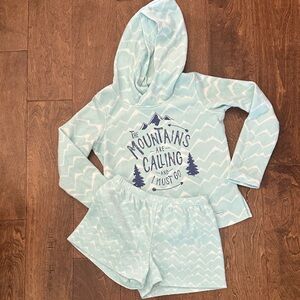 American Girl Soft Blue Light Fleece Pajama Set